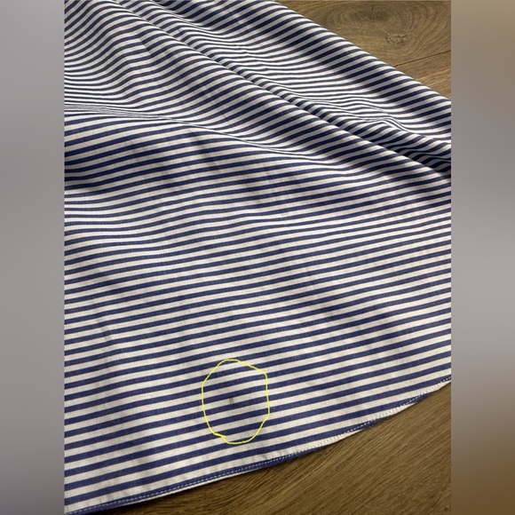 Sandro Paris Blue Striped Cutout Bow Back Dress Size 3 (US 8) Lace Detail - Picture 15 of 16